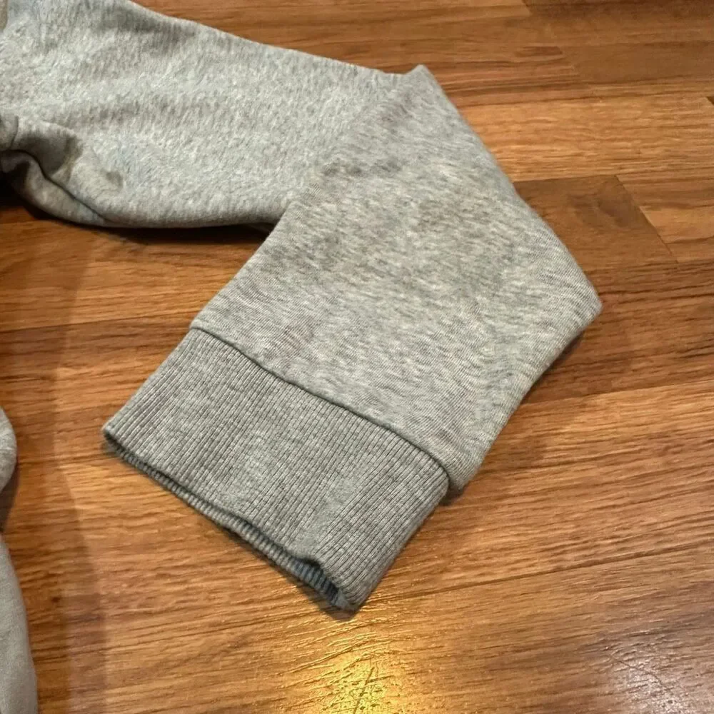 Adidas Long-Sleeve Hoodie Sweatshirt Gray with White | Men Size XL